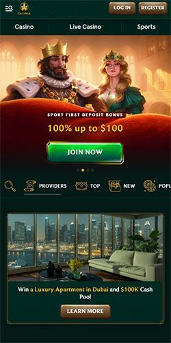 الصفحة الرئيسية لكازينو كاسينيـا على الهاتف المحمول